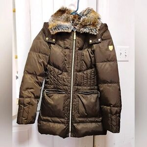 "Vince Camuto" Fur-Lined Brown Puffer Coat - XS